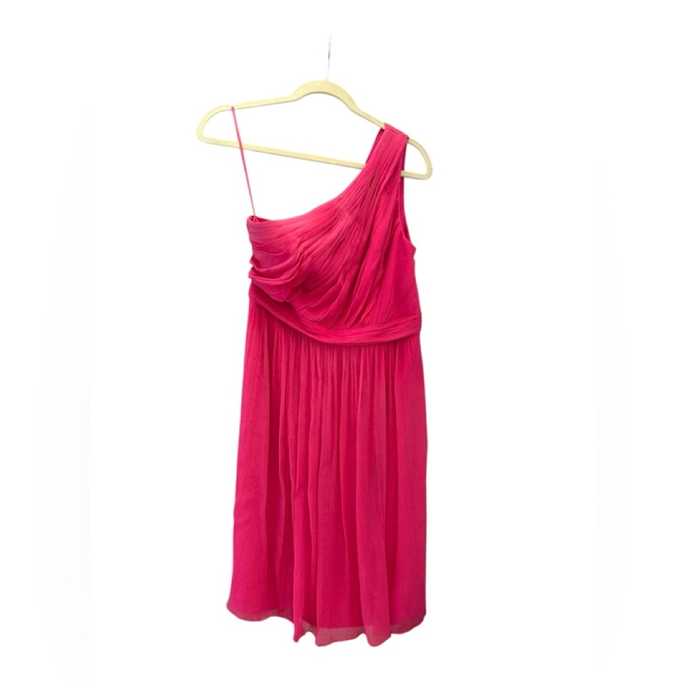 Nwt J. Crew Kylie silk chiffon party dress Sz 10 hot pink asymmetrical 🩷💝